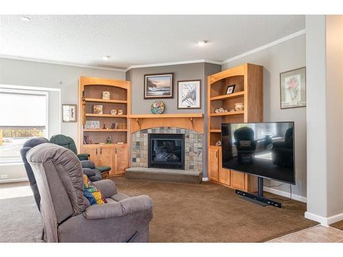 23304 374 Township, Rural Red Deer County, AB - Indoor Photo Showing Living Room With Fireplace