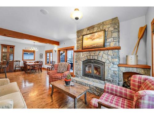 508 Summer Crescent, Rural Ponoka County, AB - Indoor Photo Showing Living Room With Fireplace