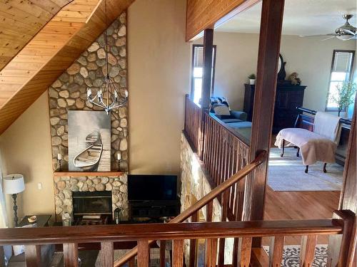 40303 Rr222, Rural Lacombe County, AB - Indoor Photo Showing Other Room With Fireplace