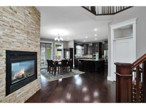 6261 Cronquist Drive, Red Deer, AB - Indoor Photo Showing Living Room With Fireplace