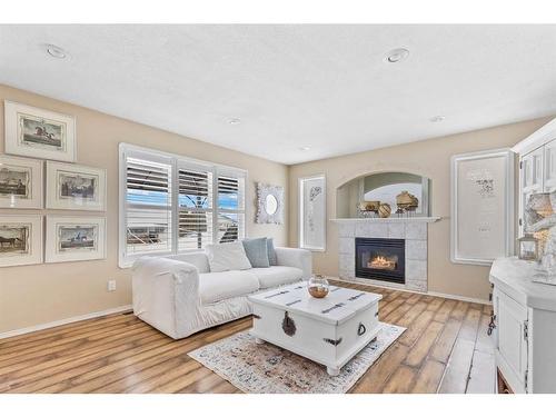 108 Reichley Street, Red Deer, AB - Indoor Photo Showing Living Room With Fireplace
