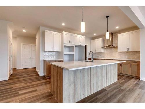 217 Creekstone Path Sw, Calgary, AB - Indoor Photo Showing Kitchen With Upgraded Kitchen