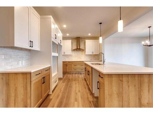 217 Creekstone Path Sw, Calgary, AB - Indoor Photo Showing Kitchen With Upgraded Kitchen