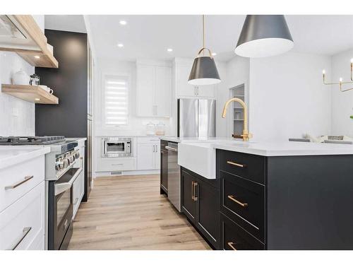 64 Lundberg Crescent, Red Deer, AB - Indoor Photo Showing Kitchen With Upgraded Kitchen