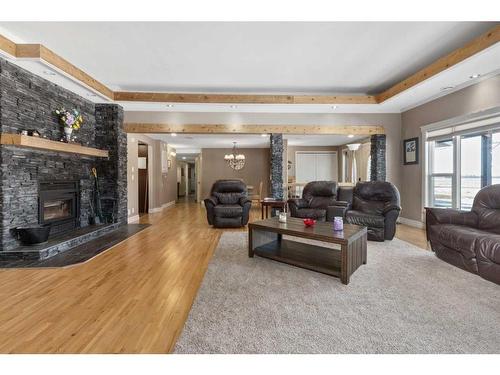 21045 480 Township, Rural Camrose County, AB - Indoor Photo Showing Living Room With Fireplace