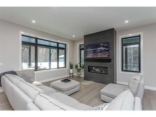 299-27475 Township Road 380, Rural Red Deer County, AB - Indoor Photo Showing Living Room With Fireplace