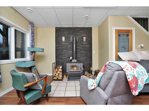 5027 52 Street, Rocky Mountain House, AB - Indoor With Fireplace