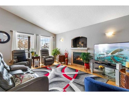 146 Alberts Close, Red Deer, AB - Indoor Photo Showing Living Room With Fireplace