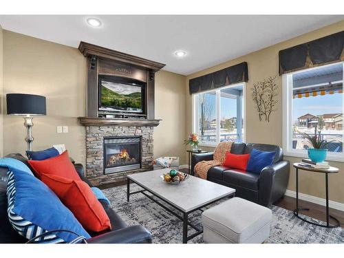 12 Sage Link, Red Deer, AB - Indoor Photo Showing Living Room With Fireplace