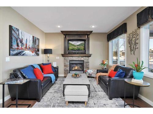 12 Sage Link, Red Deer, AB - Indoor Photo Showing Living Room With Fireplace
