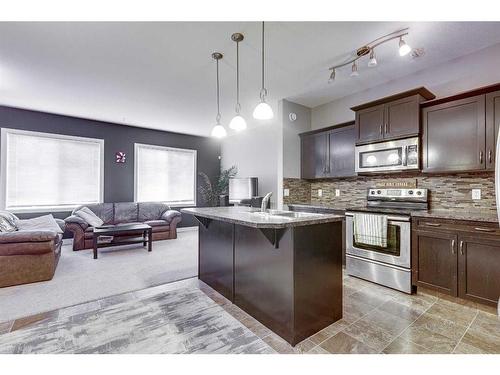 155 Larsen Crescent, Red Deer, AB - Indoor Photo Showing Kitchen With Upgraded Kitchen