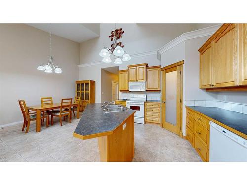 5008 B 49 Street, Stettler, AB - Indoor Photo Showing Kitchen With Double Sink
