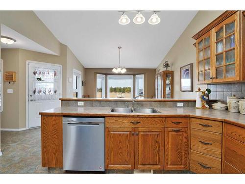 5329 Drader Crescent, Rimbey, AB - Indoor Photo Showing Kitchen With Double Sink