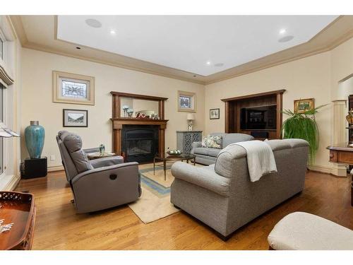 5135 45 Street, Viking, AB - Indoor Photo Showing Living Room With Fireplace