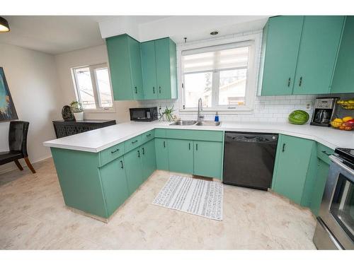 72 Fern Road, Red Deer, AB - Indoor Photo Showing Kitchen With Double Sink