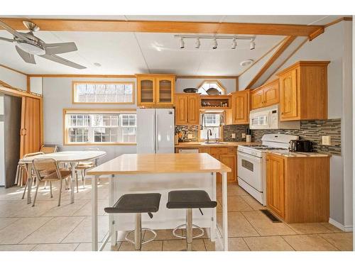 3029-25074 South Pine Lake Road, Rural Red Deer County, AB - Indoor Photo Showing Kitchen With Double Sink