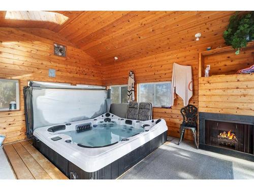 24572 South Pine Lake Road, Rural Red Deer County, AB - Indoor With Fireplace