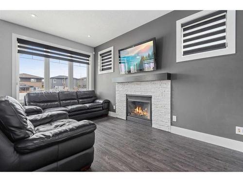 6 Lowden Close, Red Deer, AB - Indoor Photo Showing Living Room With Fireplace