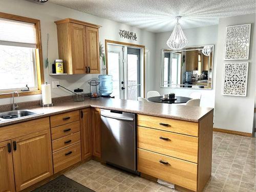 574 Crescent West, Forestburg, AB - Indoor Photo Showing Kitchen With Double Sink