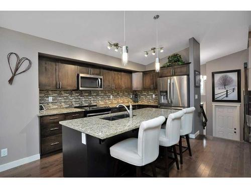 79 Voisin Close, Red Deer, AB - Indoor Photo Showing Kitchen With Double Sink With Upgraded Kitchen