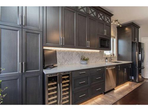 12 Valentine Crescent, Red Deer, AB - Indoor Photo Showing Kitchen With Stainless Steel Kitchen With Upgraded Kitchen