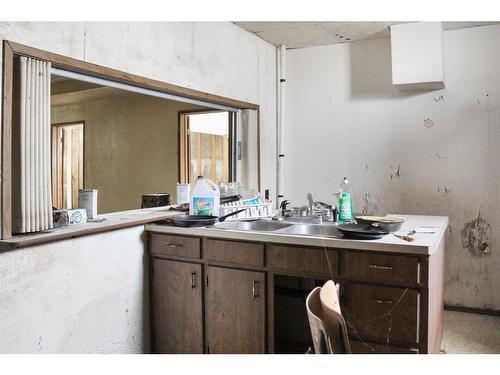 110 Lady Vivian Avenue East, Galahad, AB - Indoor Photo Showing Kitchen With Double Sink