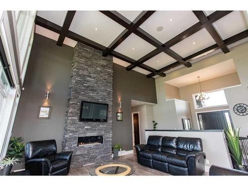 41216 Range Road 274, Rural Lacombe County, AB - Indoor Photo Showing Living Room With Fireplace