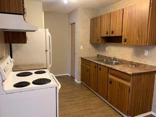 302-4714A 55 Street, Red Deer, AB - Indoor Photo Showing Kitchen With Double Sink