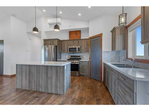 156 Bruhn Boulevard, Rural Ponoka County, AB - Indoor Photo Showing Kitchen With Stainless Steel Kitchen With Upgraded Kitchen