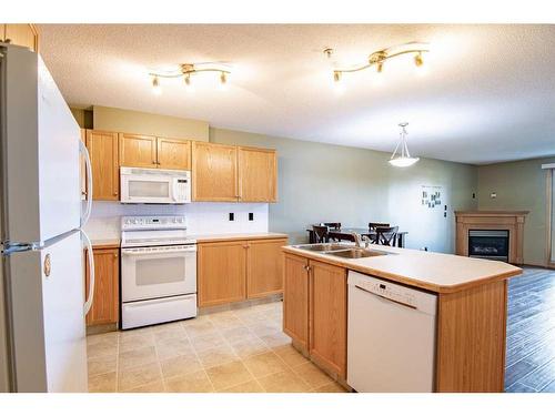 129-260 Duston Street, Red Deer, AB - Indoor Photo Showing Kitchen With Double Sink