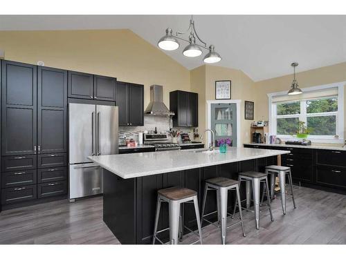 12-33052 Range Road 52, Rural Mountain View County, AB - Indoor Photo Showing Kitchen With Double Sink