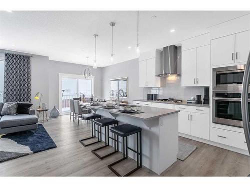 323 Creekstone Hill Sw, Calgary, AB - Indoor Photo Showing Kitchen With Upgraded Kitchen