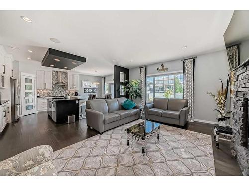 25 Lazaro Close, Red Deer, AB - Indoor Photo Showing Living Room With Fireplace