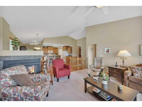 442 Jenkins Drive, Red Deer, AB - Indoor Photo Showing Living Room With Fireplace