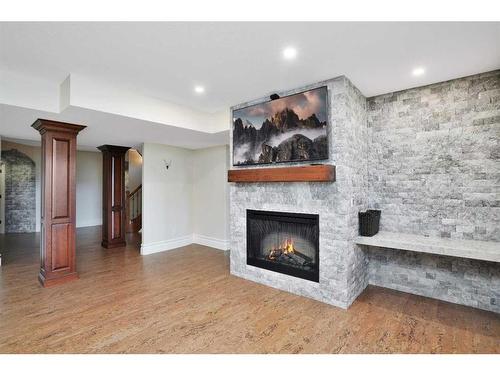 38 Allard Crescent, Red Deer, AB - Indoor Photo Showing Living Room With Fireplace