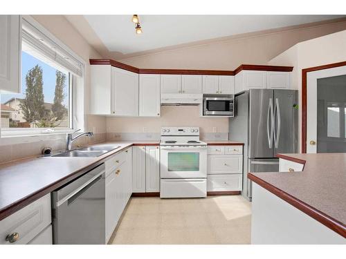 32 Fern Glade Crescent, Sylvan Lake, AB - Indoor Photo Showing Kitchen With Double Sink