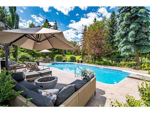 42 Flagstaff Close, Red Deer, AB - Outdoor With In Ground Pool With Deck Patio Veranda With Backyard