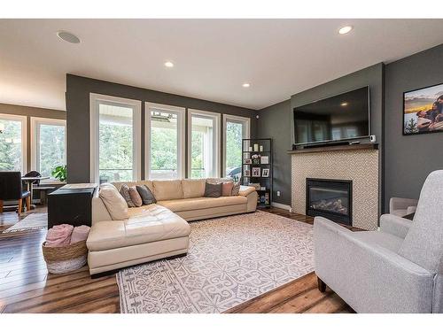 57 Garrison Circle, Red Deer, AB - Indoor Photo Showing Living Room With Fireplace