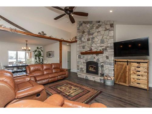 37247 Range Road 264, Rural Red Deer County, AB - Indoor Photo Showing Living Room With Fireplace