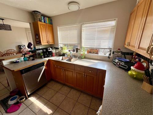 66 Sherwood Crescent, Red Deer, AB - Indoor Photo Showing Kitchen With Double Sink