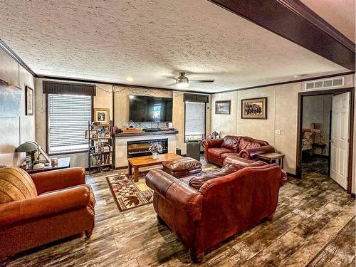 1417 Township Road 412, Rural Lacombe County, AB - Indoor Photo Showing Living Room With Fireplace