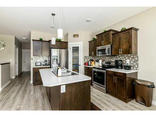 150 Livingston Close, Red Deer, AB - Indoor Photo Showing Kitchen With Double Sink With Upgraded Kitchen