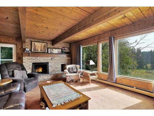 201, 35276 Range Road 10, Rural Red Deer County, AB - Indoor Photo Showing Living Room With Fireplace