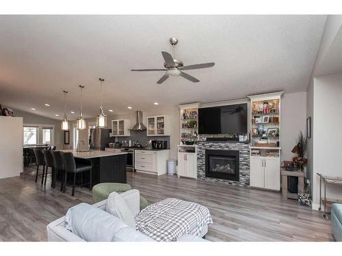 393 Timothy Drive, Red Deer, AB - Indoor Photo Showing Living Room With Fireplace