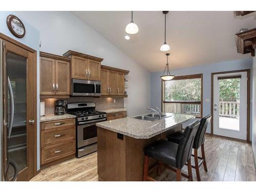 61 Terrace Heights Drive, Lacombe, AB - Indoor Photo Showing Kitchen With Double Sink