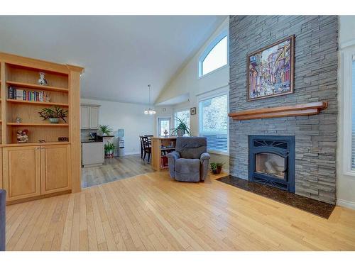 28 Duval Close, Red Deer, AB - Indoor Photo Showing Living Room With Fireplace