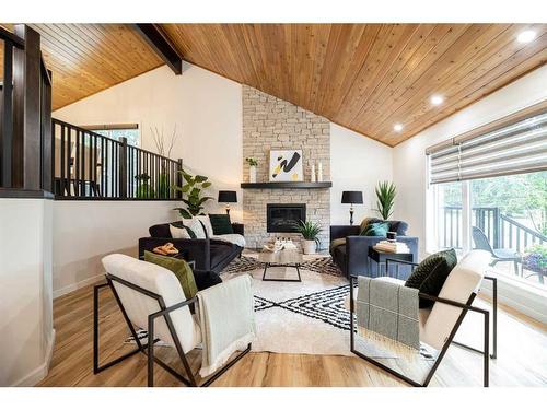 38277 Range Road 264, Rural Red Deer County, AB - Indoor Photo Showing Living Room With Fireplace