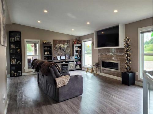 4528 Township Road 482, Rural Brazeau County, AB - Indoor Photo Showing Living Room With Fireplace