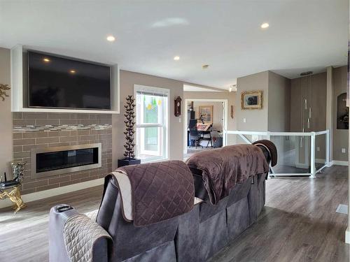 4528 Township Road 482, Rural Brazeau County, AB - Indoor Photo Showing Living Room With Fireplace