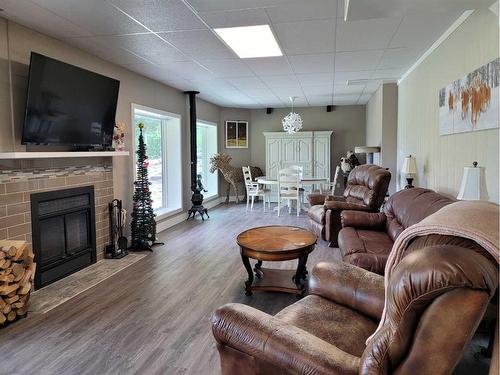 4528 Township Road 482, Rural Brazeau County, AB - Indoor Photo Showing Living Room With Fireplace